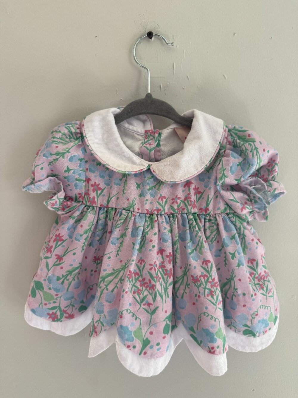 Smockingbird Floral Pastel Dress with Peter Pan Collar